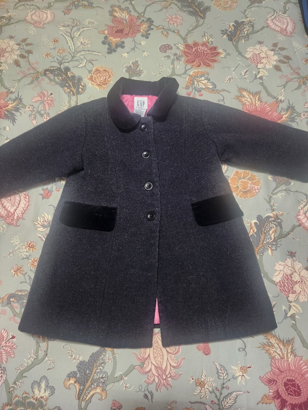 Baby Gap Wool Blend Coat Black Size 18-24 Months